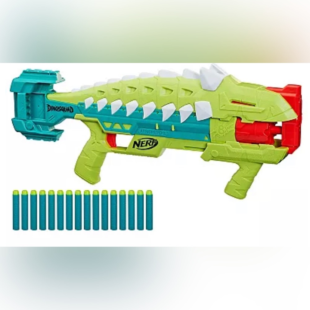 NEW NERF Kids Boys Girl Dinosquad Armorstrike 16 bullet Gun Toy kids outdoor fun